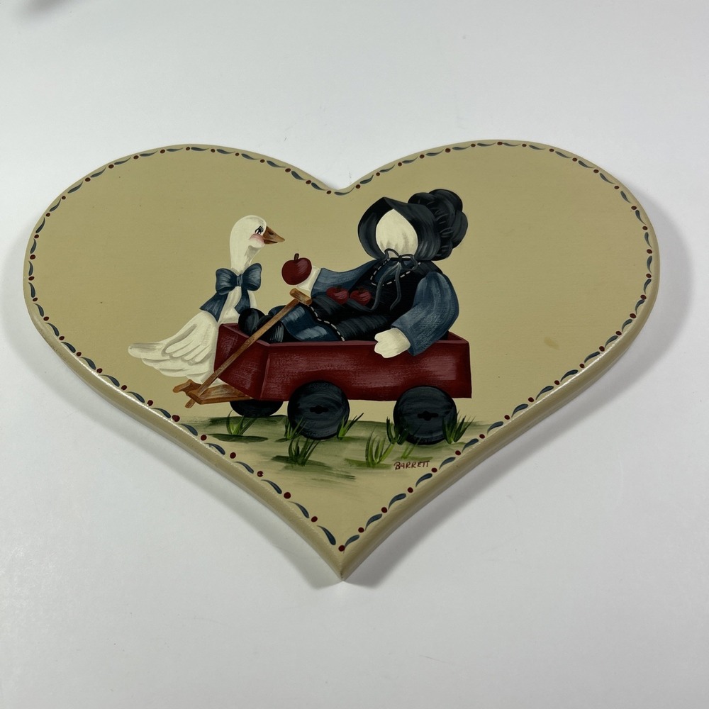 Country Decor Wooden Plaque Amish Wagon Duck Painted‎ Barrett
